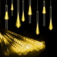 thumbnail image 2 of LINLIN Solar Meteor String Lights, 50cm 8 Tubes Falling Rain Lights Solar Garden String Lights with 8 Mode for Garden with Remote, 2 of 8