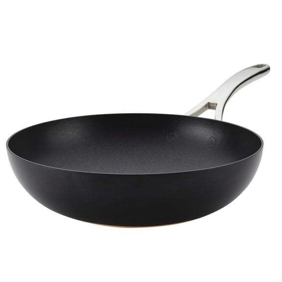 Anolon Nouvelle Copper Luxe 12 inch Hard-Anodized Nonstick Stir Fry, Onyx