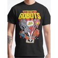 thumbnail image 1 of Men's 100% Cotton Casual Crew Neck Tee - Loose Fit, Breathable & Soft with Unique Robot Print Design, PLUS SIZE, 1 of 7