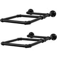 thumbnail image 5 of MyGift 2 Piece Wall Mounted Industrial Pipe Ball Storage Racks, Black, 5 of 8