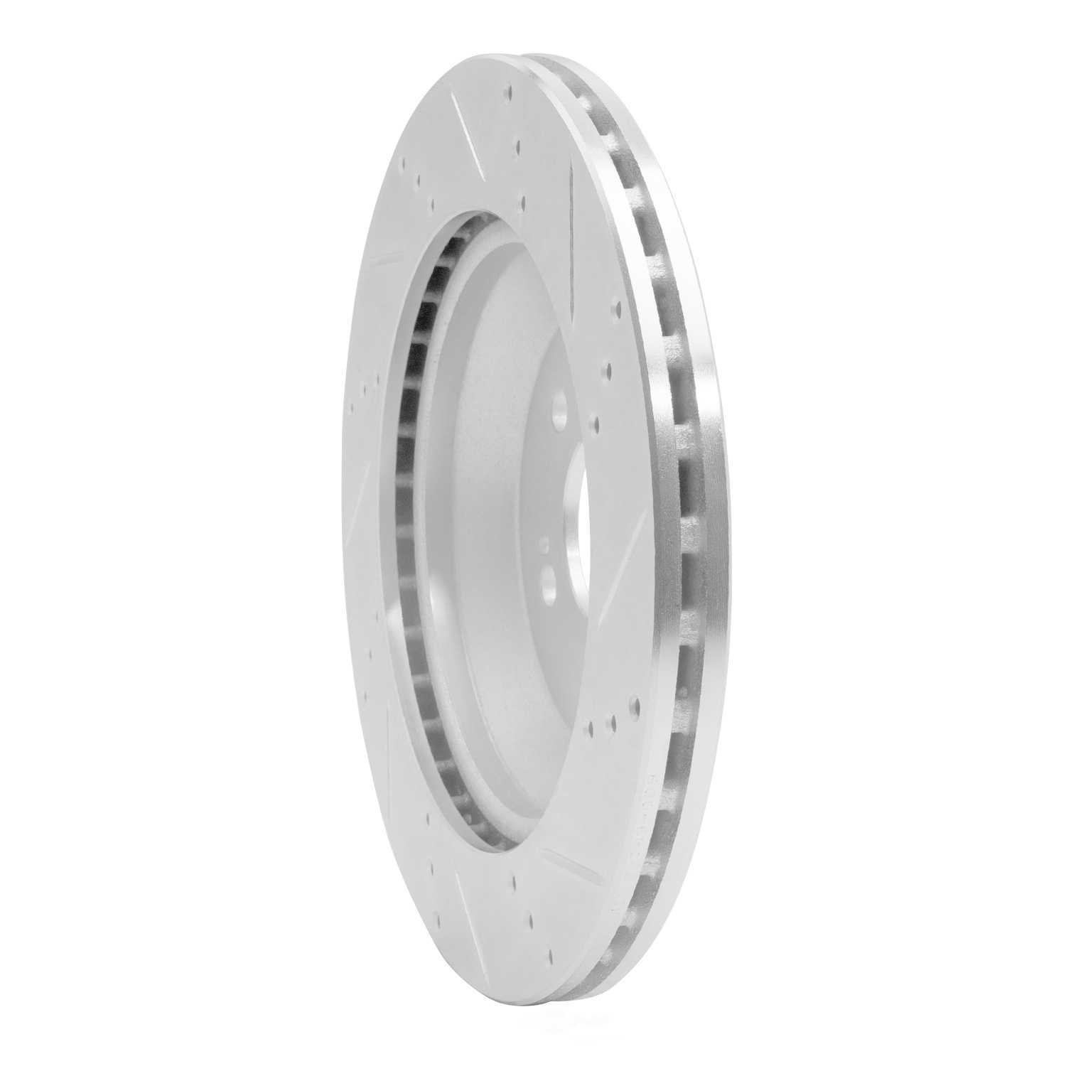 Dynamic Friction Company 631-63165L DFC Brake Rotor - Drilled And Slotted - Silver