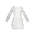 thumbnail image 6 of hirigin Women's Bodycon Mini Dress, Sparkle Sequin Long Sleeve Side Cross Tie-up Club Dress, 6 of 9