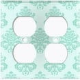 thumbnail image 3 of Metal Light Switch Plate Cover Damask Teal DAM005, 3 of 13