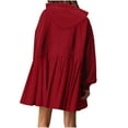 thumbnail image 5 of Baggy Long Sleeve Hoodie Sweatshirt Mini Dress Pleated Plain Cute Pullover Hooded Fall Sports Babydoll Short Dress (Medium, Red), 5 of 5