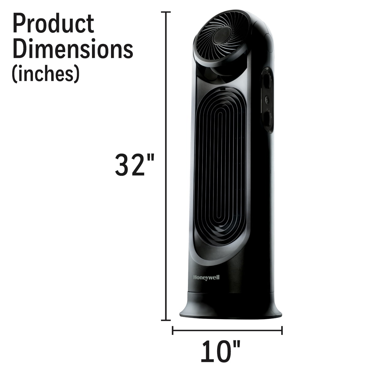 Honeywell Black 32" 2-in-1 TurboForce Whole Room Electric Air Circulator and Tower Fan, HYF500