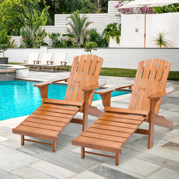 Outdoor Chairs Adirondack Chair With Retractable Footrest JEAREY