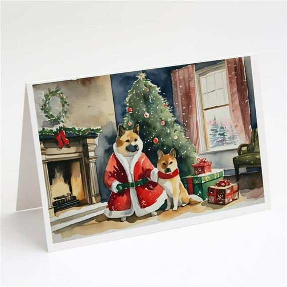 Akita Christmas Greeting Cards and Envelopes Pack of 8 7 in x 5 in