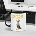 thumbnail image 3 of Happy New Year Australian Cattle Dog Welcome 2025 Balloon Firework Party 11oz Accent Two-tone Mug Heeler Lover Gifts Coffee Tea Cup - 01014, 3 of 5