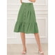 thumbnail image 3 of Falda a Media Pierna Allegra K con Volantes de Gasa Aguacate Verde M, 3 of 6