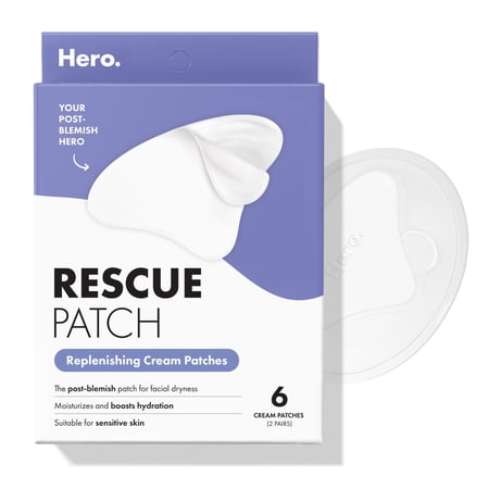 Hero Cosmetics Rescue Patch, Cream Patch for Moisturizing Post-Blemish Dryness, 6 count
