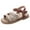Brown, variant on eileial Girls Sandals Open Toe Summer Flats Dress Sandals Shoes Toddler/Little Kid/Big Kid,Brown 8