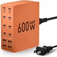 thumbnail image 1 of wonima02 USB Charging Station (600W),12-Port USB C Charger Block with Dual 100W PD USB-C Fast Charging Station Hub for MacBook Pro/Air/All iPad Phone 17/16 15/14/13/Pro Max/Samsung Galaxy Note(Orange), 1 of 1