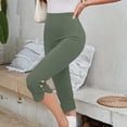 thumbnail image 6 of Khunlpohl Plus Size Capris Pant for Women High Waist Stretchy Casual Cropped Trousers Summer Dressy Capri Pants, 6 of 7
