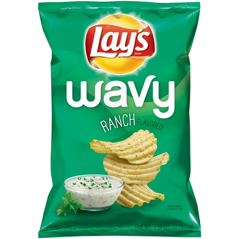 Lay's Wavy Ranch Potato Chips, 7.75 Oz.