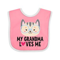 Inktastic Grandma Loves Me Girls Baby Bib