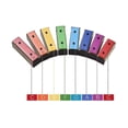 thumbnail image 2 of 8-note Xylophone Colorful Glockenspiel Removable Rainbow Color Metal Plates Resonator With Plastic Banmo, 2 of 5