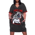 thumbnail image 2 of Camiseta Sheriff de They Live, vestido holgado esencial con bolsillos, vestido de verano para mujer, vestido elegante para invitada de boda., 2 of 7