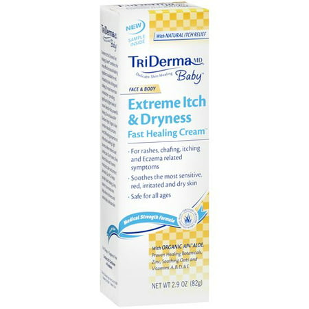 TriDerma® Eczéma Itch et guérison rapide Crème Dryness ™ pour bébés et enfants, aide Apaiser rouge, Itchy, peau sèche (2,9 oz)