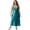 Turquoise, variant on Women's Plus Size Slip Dress, Solid Color Casual Spaghetti Strap Loose Fit Dress, Vintage Cotton Linen Dress for Daily Wear and Summer,Black,2XL
