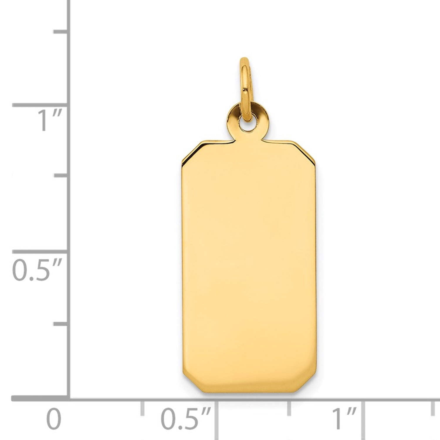 Finest GoldXM293-09 14K Yellow Gold Plain 0.009 Gauge Engravable Rectangular Disc Charm