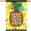 Hello Summer Pineapple House Flag 28 x 40 Double Sided Tropical Lemon Kiwi Fruit Juice Garden Yard Flags Welcome Outdoor Indoor Banner for Party Home Decorations