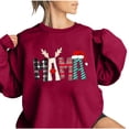 thumbnail image 2 of Leapfrogs Hauts Grande Taille pour Femmes, Haut de Mode Coloré de Noël à Col Rond pour Femmes, Chandails à Manches Longues, 2 of 4