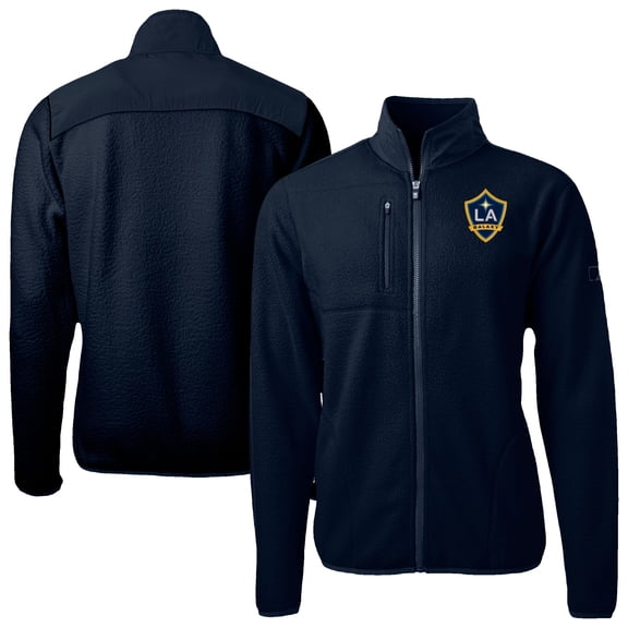 Men's-Cutter & Buck Navy LA Galaxy Big & Tall Cascade Eco Sherpa Fleece Full-Zip Jacket
