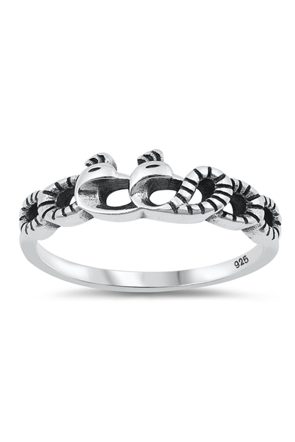 Wholesale Linked Coiled Snake Ring .925 Sterling Silver Band Jewelry Female Male Unisex Size 6