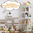 thumbnail image 5 of Homieasy Rotating Bookshelf, Corner Bookshelf, 360 Display Wood Spinning Bookshelf, Floor Standing Bookcase Narrow Shelf Revolving Organizer Storage Rack for Small Space, White, 5 of 5
