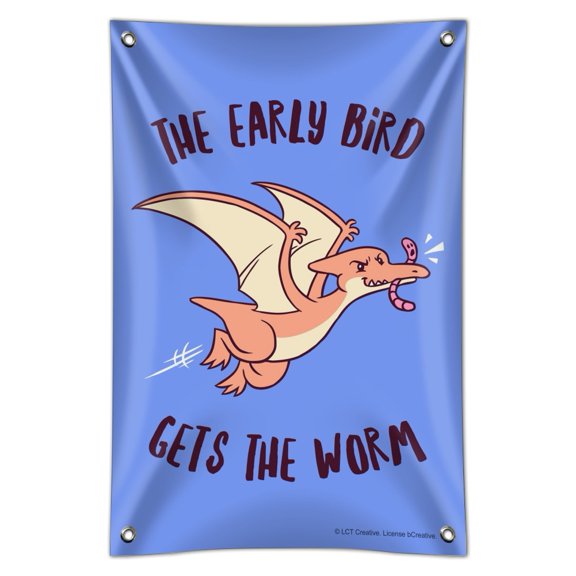 The Early Bird Gets the Worm Funny Humor Home Business Office Sign