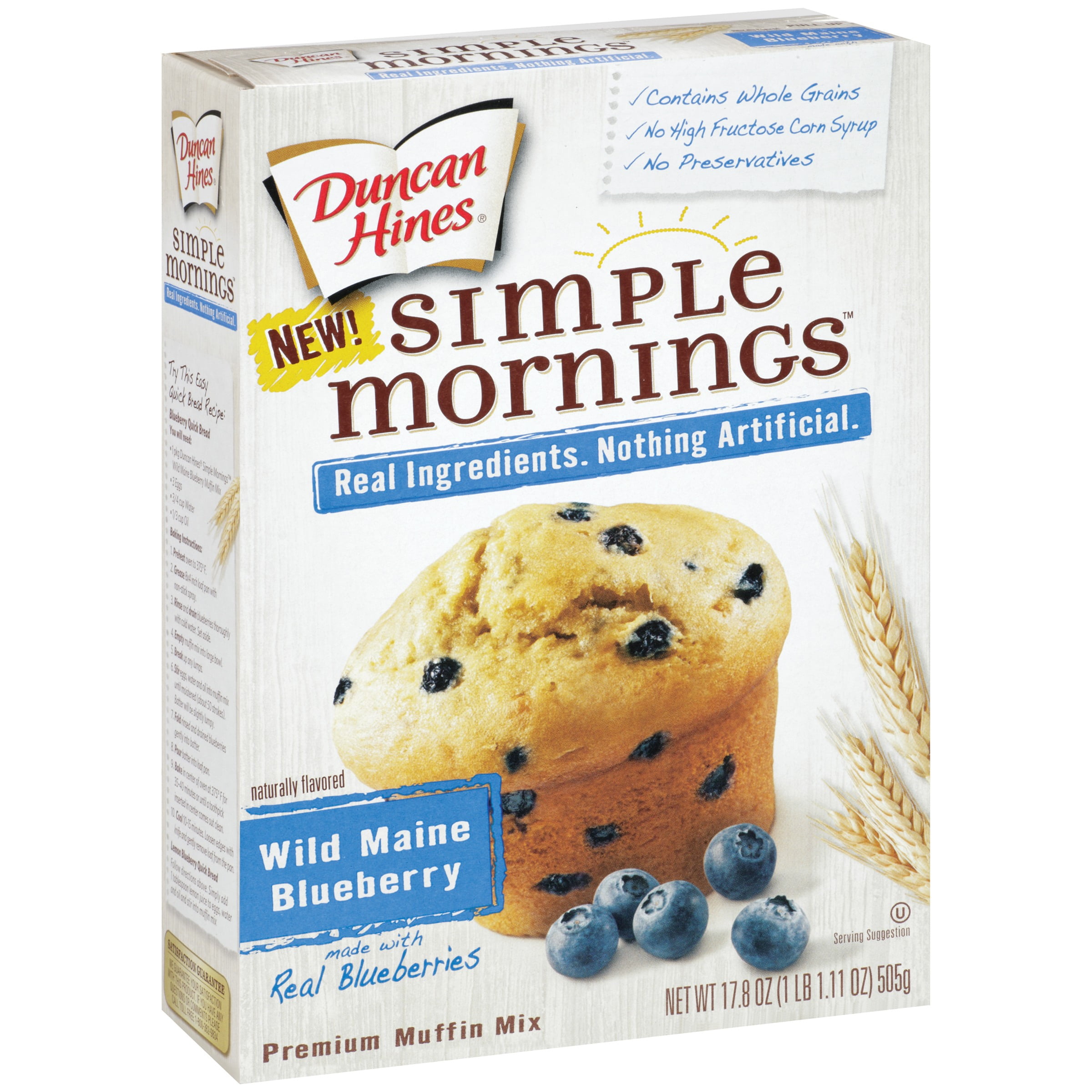 Duncan Hines Simple Mornings Muffin Mix Wild Maine Blueberry, 17.8 OZ by Pinnacle Foods Group LLC