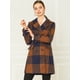 thumbnail image 2 of Abrigo De Cuadros De Invierno Doble Botonadura Solapa Con Muesca Para Mujeres Marrón M, 2 of 6