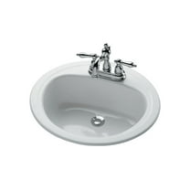 Bootz White Porcelain Enameled Steel 19in Oval Self Rimming Sink
