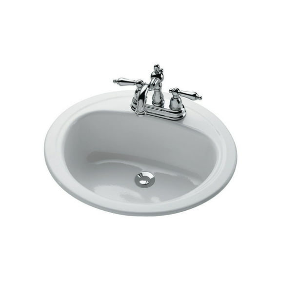 Bootz White Porcelain Enameled Steel 19in Oval Self Rimming Sink
