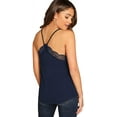 thumbnail image 3 of Women's V Neck Sleeveless Lace Trim Spaghetti Strap Slim Fit Camisole Cami Tank Top, 3 of 6