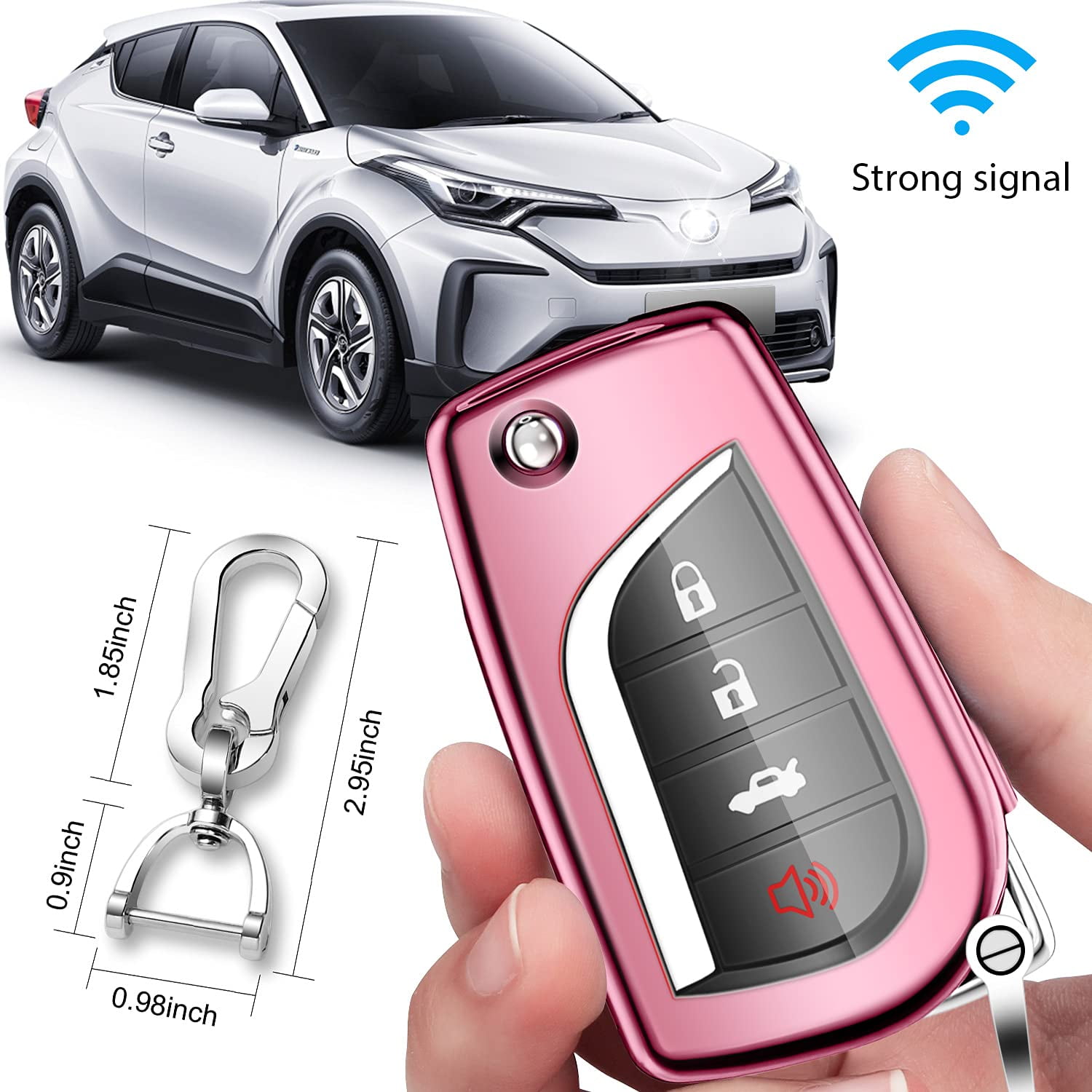for Toyota Key Fob Cover Compatible with Toyota Fortuner tundra Camry RAV4 Highlander Corolla Smart Key