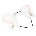 thumbnail image 4 of Diadema con orejas de gato esponjosas, linda banda de pelo de felpa con cascabel para fiesta de disfraces de Halloween, cosplay, blanco, 4 of 14