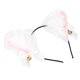 thumbnail image 4 of Diadema con orejas de gato esponjosas, linda banda para el pelo de felpa con campana para fiesta de disfraces de Halloween, color blanco, 4 of 14