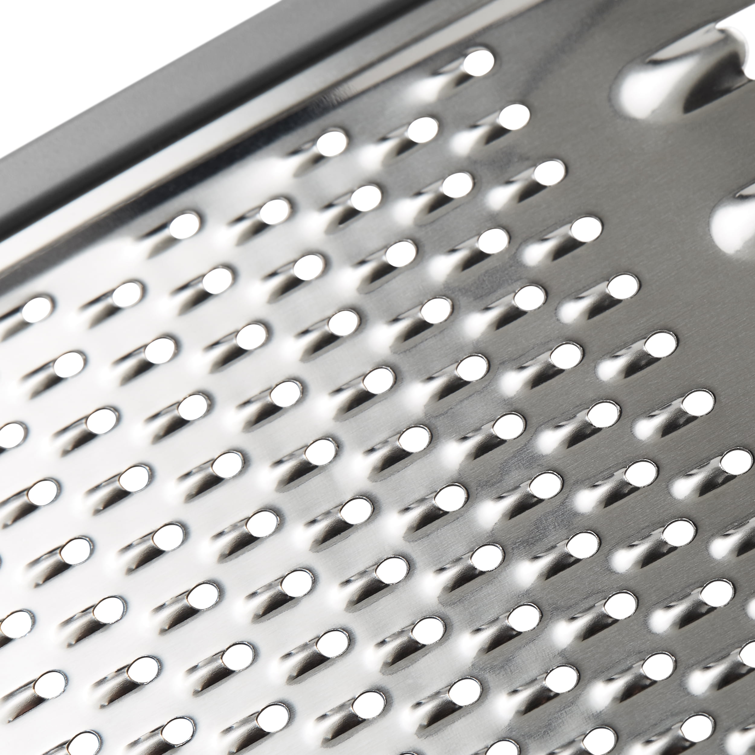 Mainstays Stainless Steel Dual-Section Flat Cheese Grater, Gray 