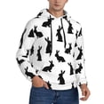 thumbnail image 2 of Honeii Black Rabbit Pattern Mens Hoodies Men's Loose Sleeve Sweatshirt,Pullover Hooded Sweatshirt for Men,Essentials Hoodie-4X-Large, 2 of 7