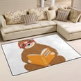 thumbnail image 2 of SKYSONIC Lightweight Soft Area Rugs Sloth in Red Glasses Reading Floor Mat for Kids Playing Room Hardwood Floor Living Room Nursery Rugs, 60x39 in, 2 of 6