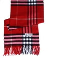 thumbnail image 4 of Women Men Red Check Plaid Scarves Warm Soft Scarf with Fringes, 4 of 4