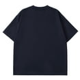 thumbnail image 4 of Pxiakgy t shirts for men Mens Summer Solid Color Fabric Simple Casual T Shirt with Round Neck And Short Sleeves mens t shirts mens tops Navy + XXL, 4 of 4