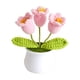 thumbnail image 2 of Flores en maceta de ganchillo - Decoración tejida a mano con algodón leche • Adorno de escritorio • 4,33x3,93 in • Blanco, amarillo, rosa, morado, 2 of 6