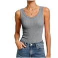 thumbnail image 5 of enyan Halter Tops for Women Cotton Racerback Tank Tops for Women - Workout Athletic Casual Soft Scoop Neck Sleeveless Shirts,Light Gray,M, 5 of 7