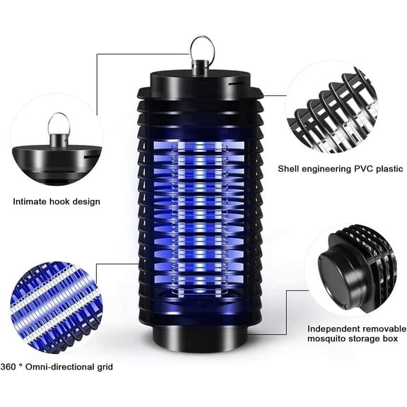 ZOUYUE Bug Zapper Indoor Electric, Mosquito Zapper, Fly Traps, Fly Zapper, Mosquito Killer, 90-110V, ABS Plastic Outer (Black)