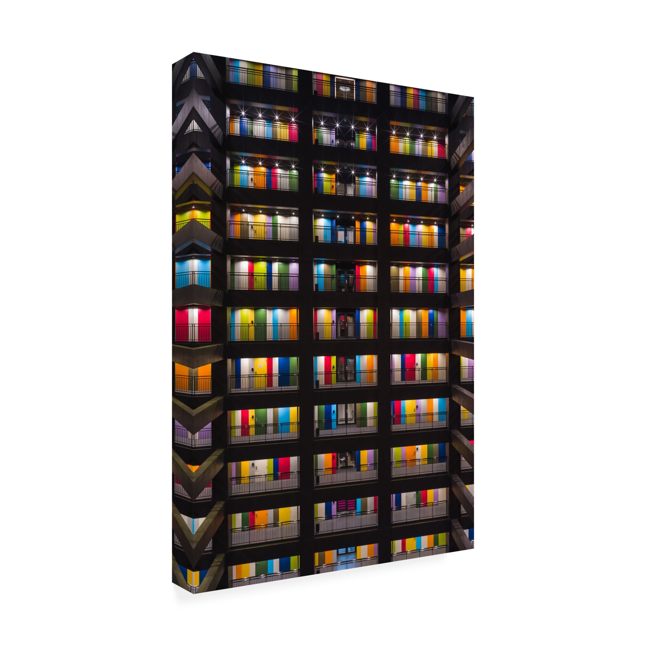 Trademark Fine Art LIANG CHEN Colorful Building Canvas Wall Art