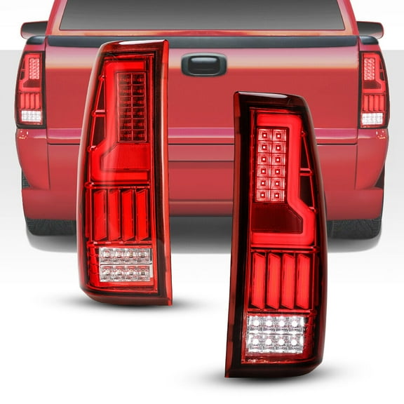 For 99-06 Chevy Silverado/99-03 GMC Sierra LED Tail Lights Red Brake Lamps Pair