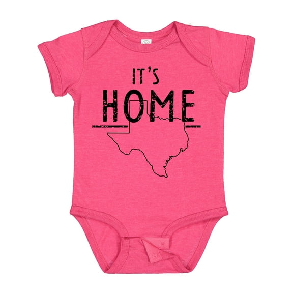 Inktastic Its Home- State of Texas Outline Distressed Text Boys or Girls Baby Bodysuit