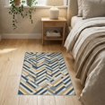 thumbnail image 3 of ODIKA 2'x3' Washable Throw Rug Abstract Interlocking Bands Minimalist Contemporary Pinstripe Striped Flowing for Hallway, Study Room, Non-Slip Low Profile, Flatwoven, 3 of 7
